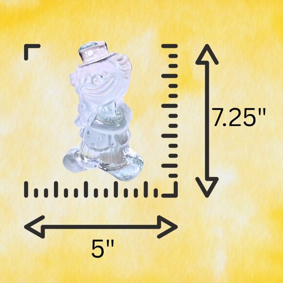 Vintage Clear Viking Glass Smiling Clown Figural Bookend Paperweight - Picture 3 of 5